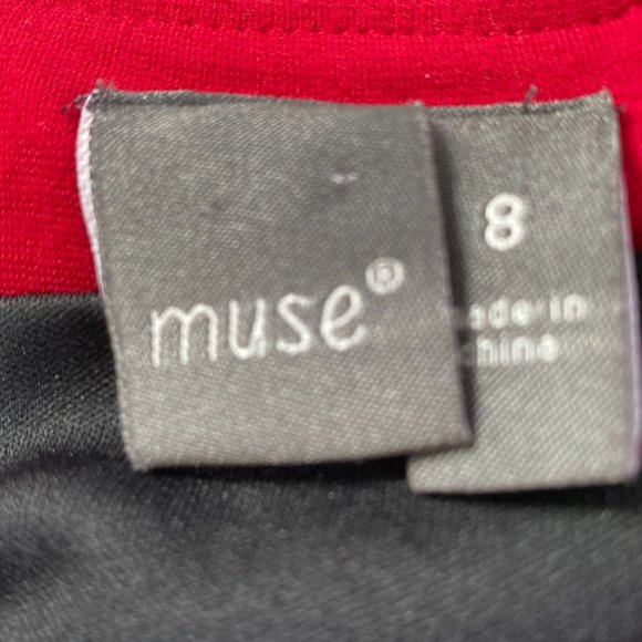 Muse Womens Red Fit and Flare Halter Partially Lined Knit Dress Size 8 - Picture 3 of 7